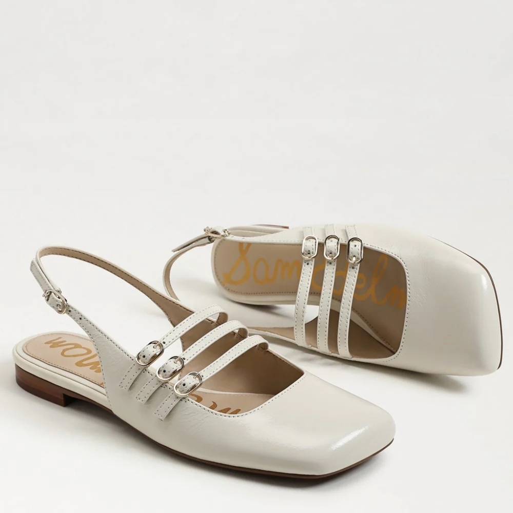 NIB Sam Edelman Ilona Slingback Flat Size 7.5 In Ivory - Picture 6 of 14